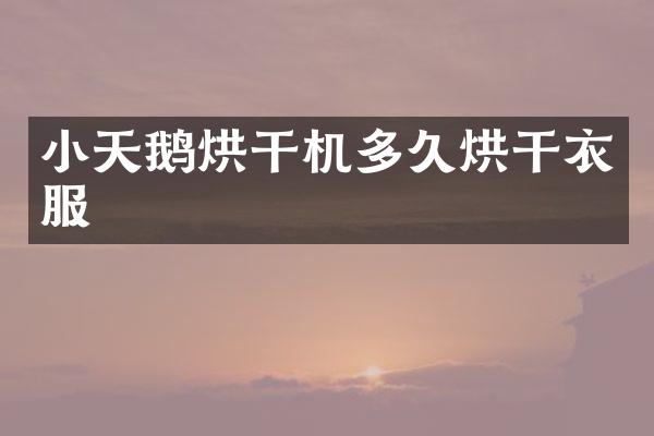 小天鹅烘干机多久烘干衣服