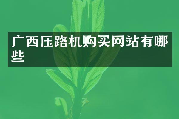 广西压路机购买网站有哪些