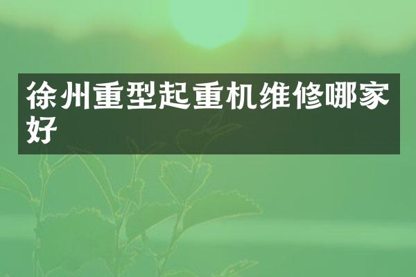 徐州重型起重机维修哪家好
