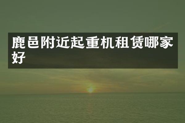 鹿邑附近起重机租赁哪家好