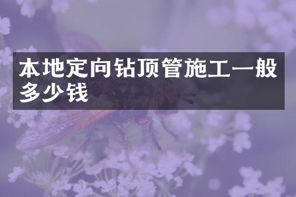 本地定向钻顶管施工一般多少钱