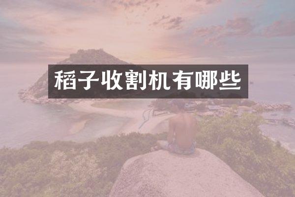 稻子收割机有哪些