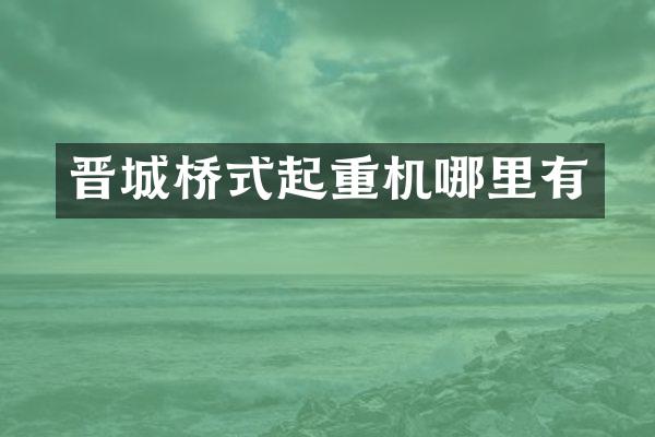 晋城桥式起重机哪里有