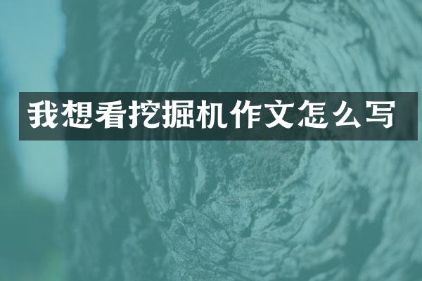 我想看挖掘机作文怎么写