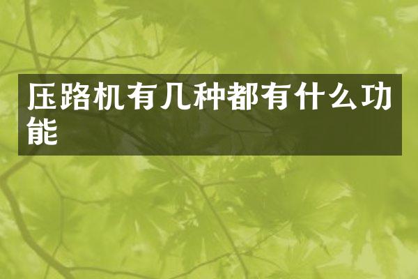 压路机有几种都有什么功能