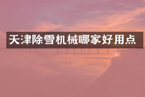 天津除雪机械哪家好用点