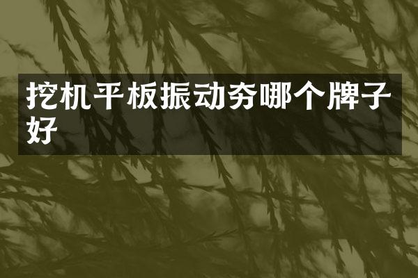 挖机平板振动夯哪个牌子好