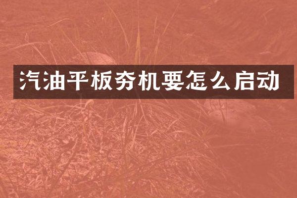 汽油平板夯机要怎么启动