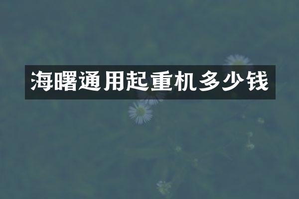 海曙通用起重机多少钱