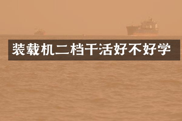 装载机二档干活好不好学