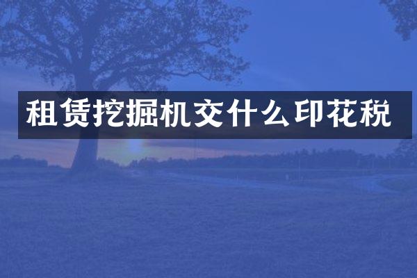 租赁挖掘机交什么印花税