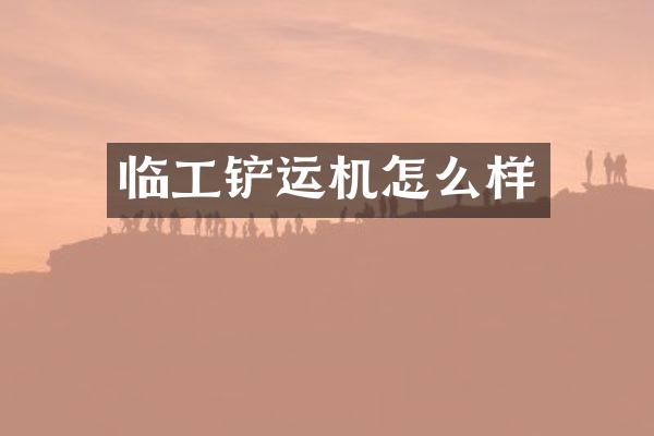 临工铲运机怎么样