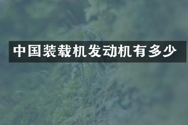 中国装载机发动机有多少