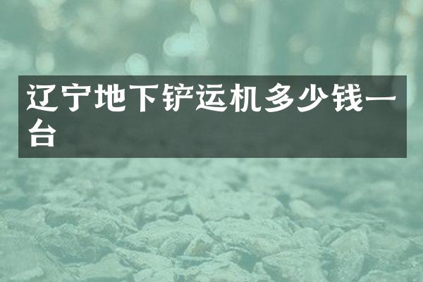 辽宁地下铲运机多少钱一台