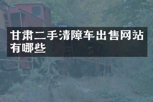 甘肃二手清障车出售网站有哪些