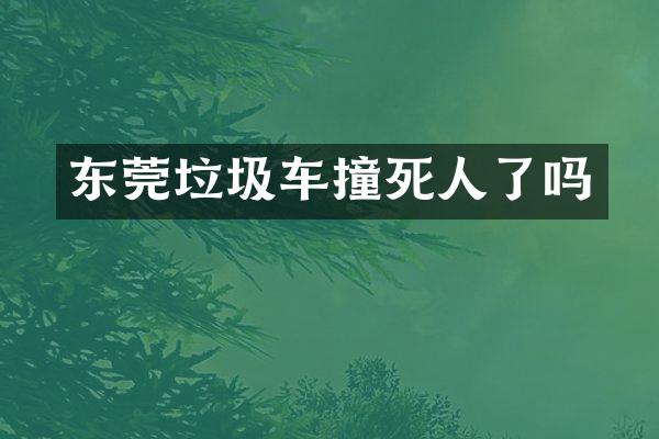 东莞垃圾车撞死人了吗
