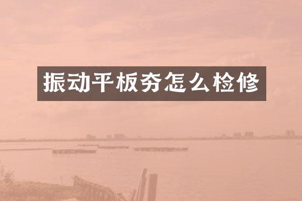 振动平板夯怎么检修