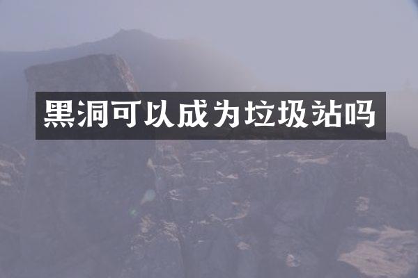 黑洞可以成为垃圾站吗