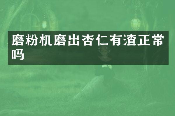 磨粉机磨出杏仁有渣正常吗