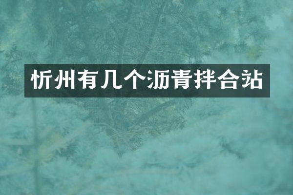 忻州有几个沥青拌合站