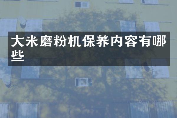 大米磨粉机保养内容有哪些