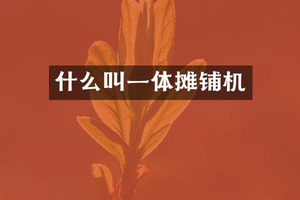 什么叫一体摊铺机