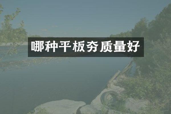 哪种平板夯质量好
