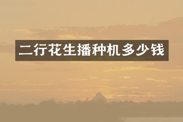 二行花生播种机多少钱