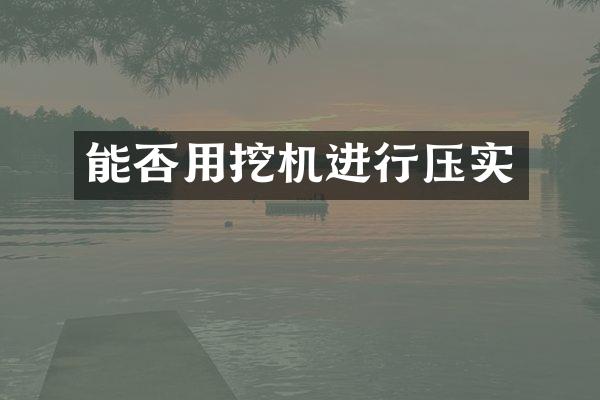 能否用挖机进行压实