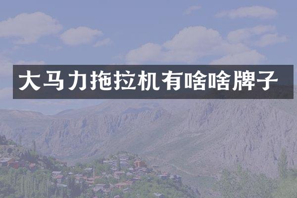 大马力拖拉机有啥啥牌子