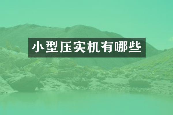 小型压实机有哪些