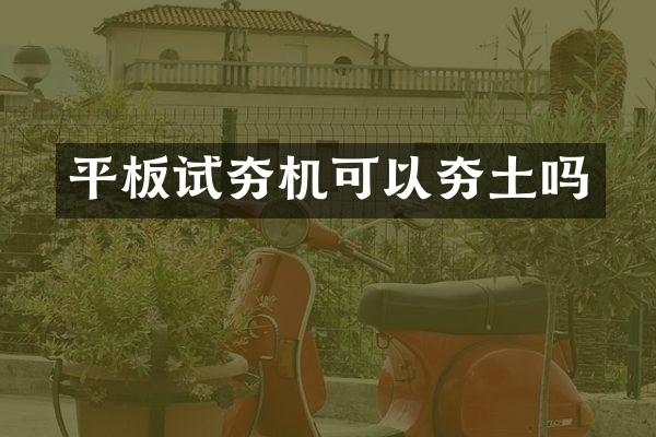 平板试夯机可以夯土吗