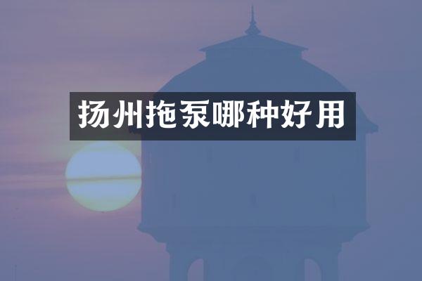 扬州拖泵哪种好用