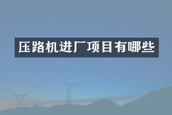 压路机进厂项目有哪些