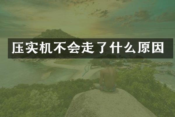 压实机不会走了什么原因