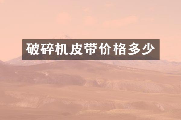 破碎机皮带价格多少