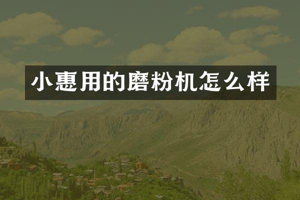小惠用的磨粉机怎么样