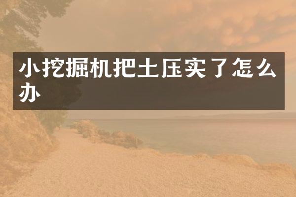 小挖掘机把土压实了怎么办