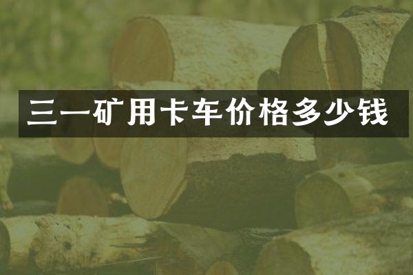 三一矿用卡车价格多少钱