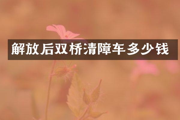 解放后双桥清障车多少钱