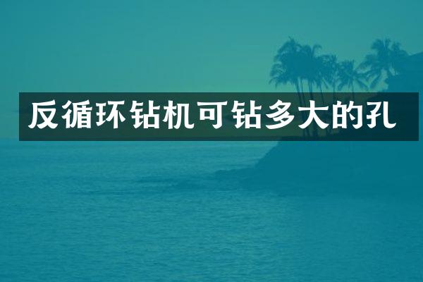 反循环钻机可钻多大的孔