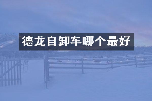 德龙自卸车哪个最好