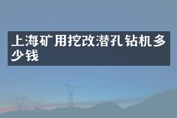 上海矿用挖改潜孔钻机多少钱