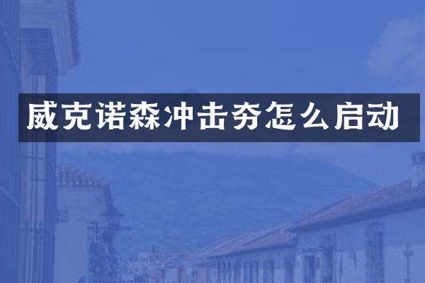 威克诺森冲击夯怎么启动