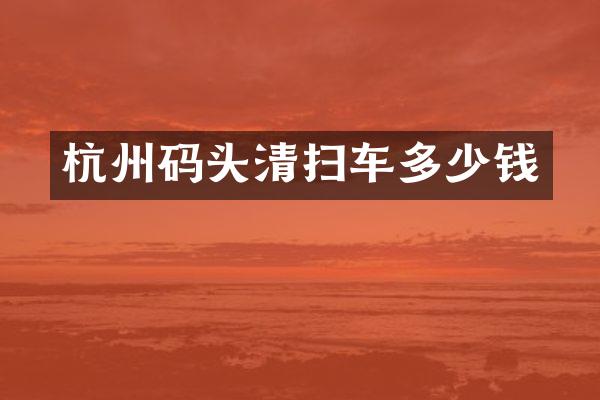 杭州码头清扫车多少钱