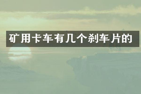 矿用卡车有几个刹车片的