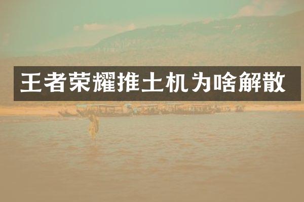 王者荣耀推土机为啥解散