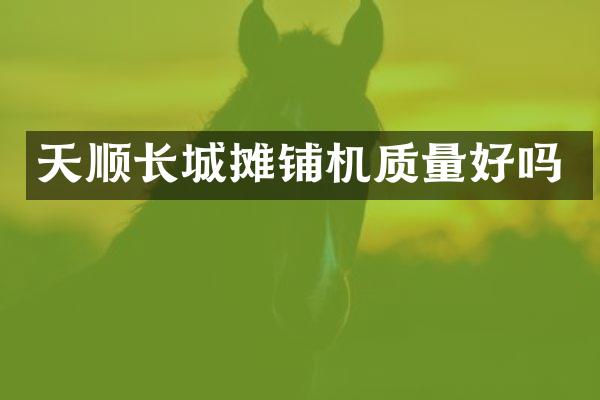 天顺长城摊铺机质量好吗
