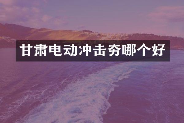 甘肃电动冲击夯哪个好