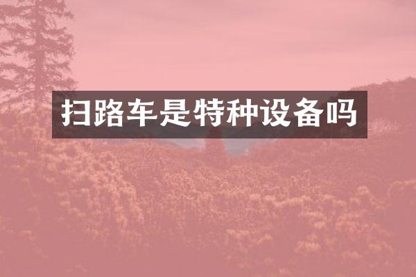 扫路车是特种设备吗